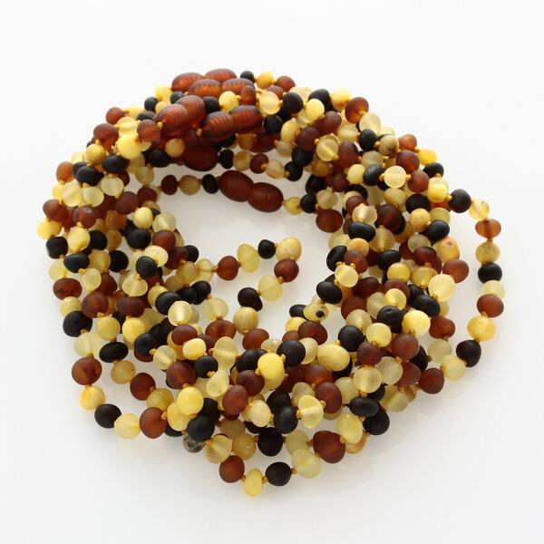 10 Raw Multi BAROQUE Baltic amber teething necklaces 28cm