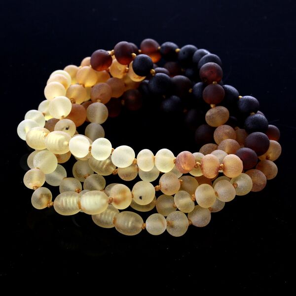 5 Raw Rainbow BAROQUE Baltic amber adult bracelets 18cm