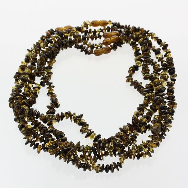 5 Green CHIPS Baltic amber necklaces 46cm