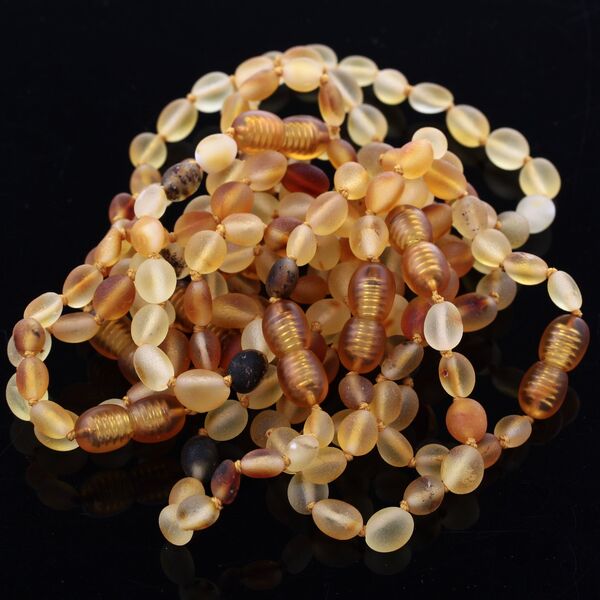 10 Raw Mix BEANS Baltic amber teething bracelets 16cm