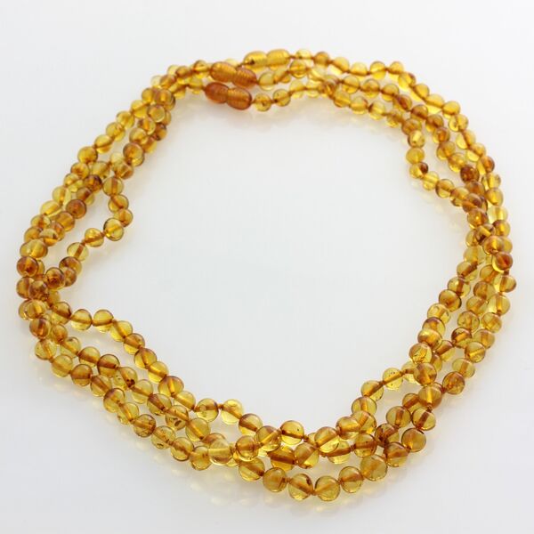 3 Honey BAROQUE beads Baltic amber adult necklaces 50cm
