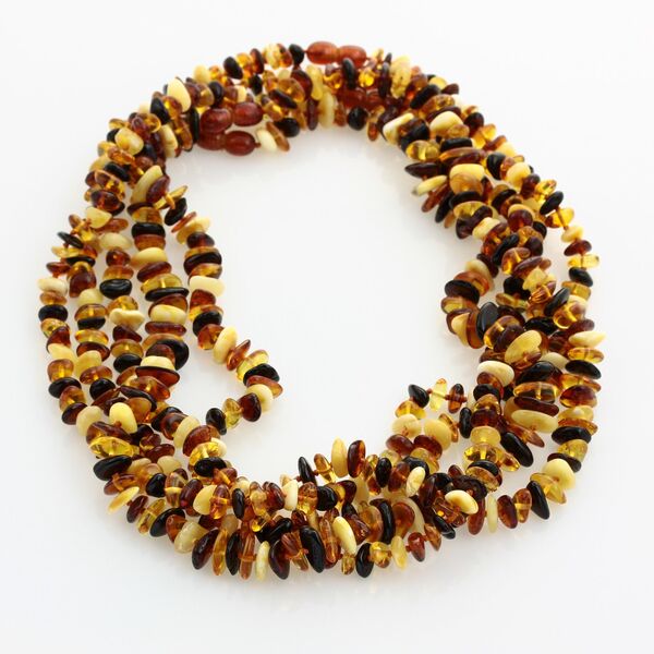 5 Multi CHIPS Baltic amber necklaces 45cm