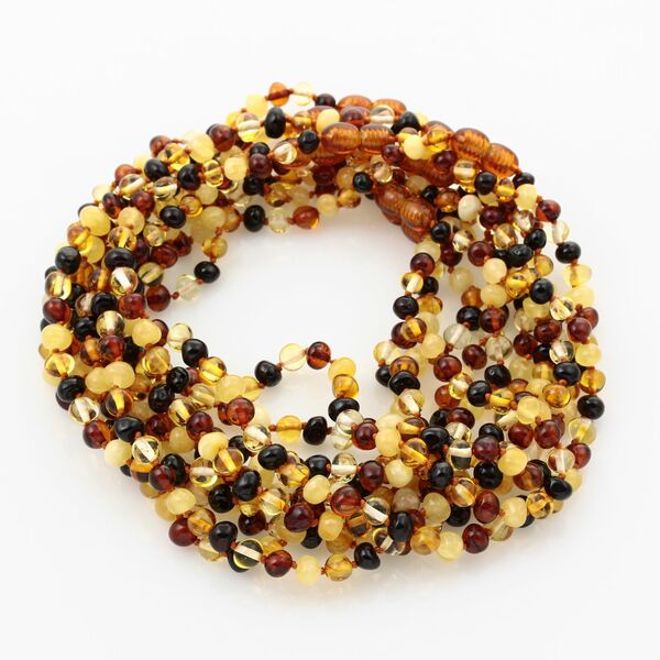 10 Multi BAROQUE Baltic amber teething necklaces 33cm