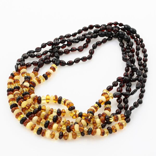 5 Composition Button beads Baltic amber necklace 48cm