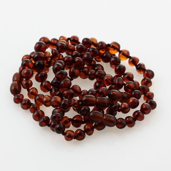 5 Ruby BAROQUE Baltic amber adult bracelets 19cm