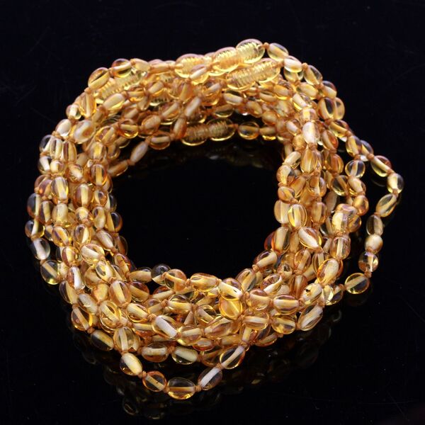 10 Honey BEANS Baby teething Baltic amber necklaces 28cm