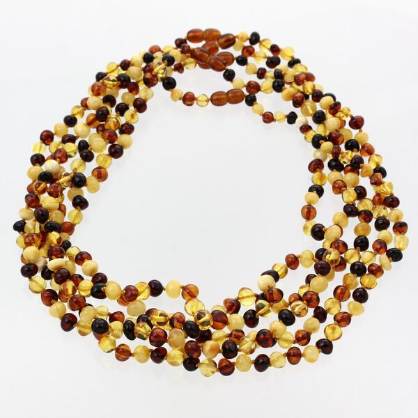 5 Multi BAROQUE Baltic amber adult necklaces 50cm