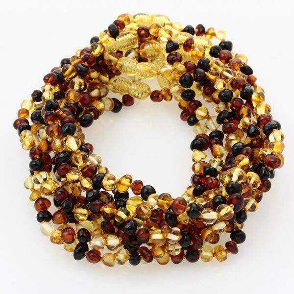 10 Multi BAROQUE Baltic amber teething necklaces 28cm