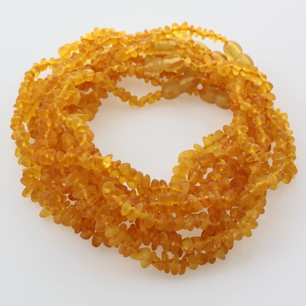 10 Raw Lemon CHIPS Baltic amber teething ecklaces 32cm