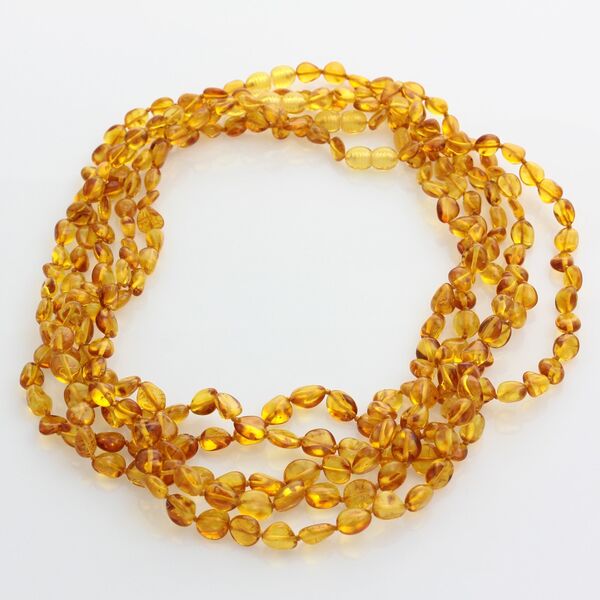5 Honey BEANS Baltic amber adult necklaces 45cm
