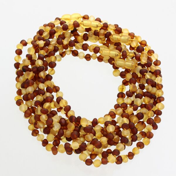10 Raw Multi BAROQUE Baltic amber teething necklaces 32cm