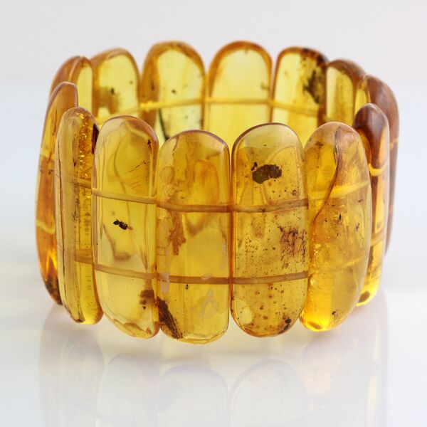 Large Baltic Amber Fossil stretch bracelet 20cm