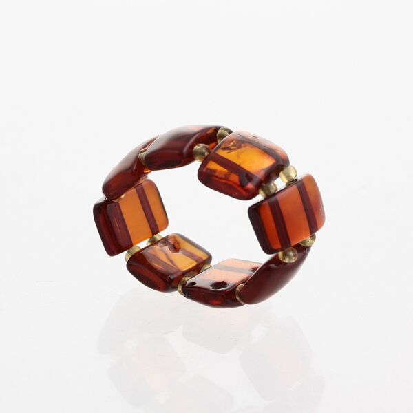 Cognac Baltic amber ELASTIC ring