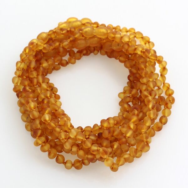 10 Pop Raw Honey BAROQUE Baltic amber teething necklaces 28cm