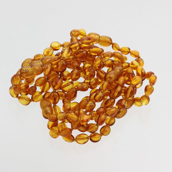 10 Honey BEANS Baltic amber teething Baby bracelets 14cm