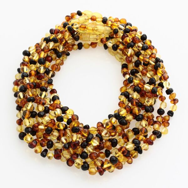 10 Multi BAROQUE Baltic amber teething necklaces 32cm