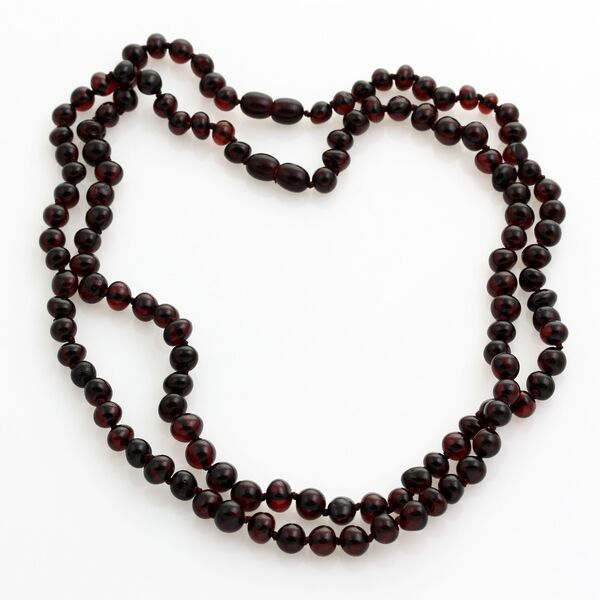 2 Cherry BAROQUE Baltic amber adult necklaces 48cm