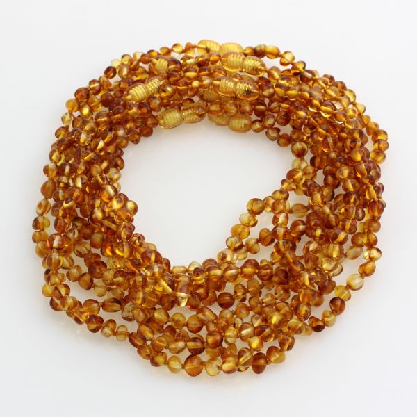 10 Honey BROQUE teething Baltic amber necklaces 32cm