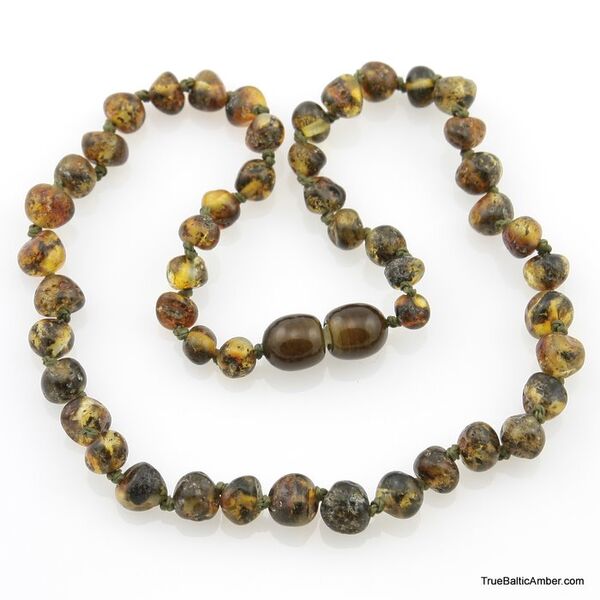 Healing BAROQUE Baby teething Baltic amber beads necklace 13in