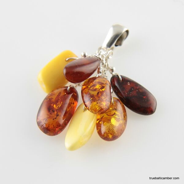 Dangling pieces Baltic amber pendant