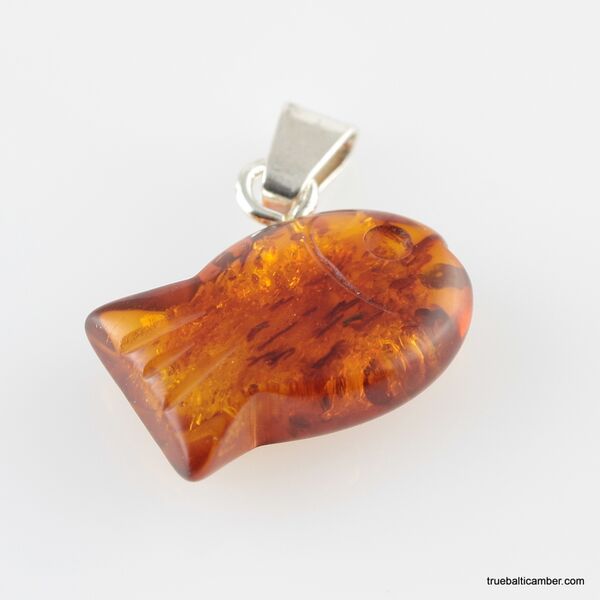 Small Baltic amber CARVED pendant