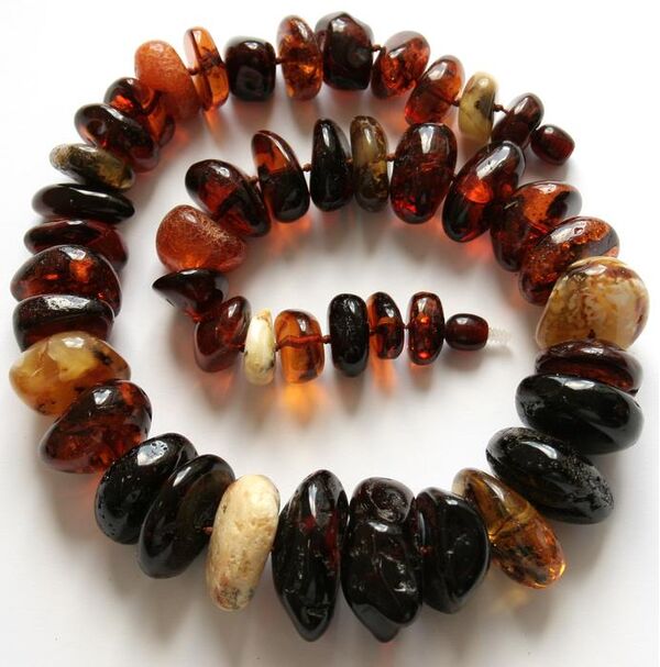 Large BAROQUE beads Baltic amber necklace 19in