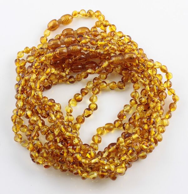 10 Honey BAROQUE Baltic amber teething necklaces 28cm