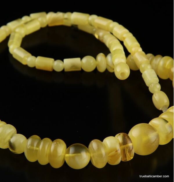Butter combination beads Baltic amber necklace