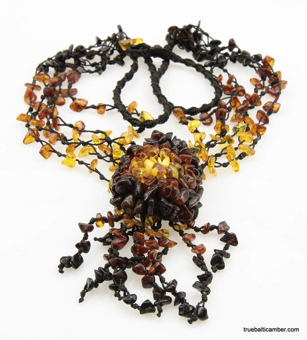 Handmade Artisan Genuine BALTIC AMBER Knotted Necklace