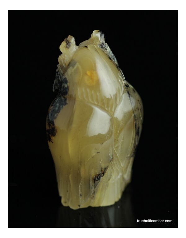 Carved Genuine BALTIC AMBER - Owl