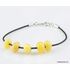 Charm beads Baltic amber leather bracelet