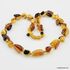 Triple BEANS Baltic amber arisan necklace 20in