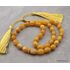 Islamic 33 Prayer Egg Yolk OLIVE Baltic amber beads rosary
