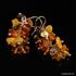 Grape bunch Baltic amber multi dangle earrings