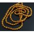 Vintage Round beads Baltic amber long necklace 45in