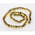 Green BAROQUE beads Baltic amber necklace 46cm