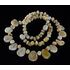 White Leaves BAROQUE beads Baltic amber necklace 45cm