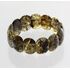 Green pieces Baltic amber elastic bracelet 18cm