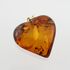 Big Heart Shape Cognac Baltic Amber Pendant Charm