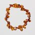 Cognac Leaves Baltic amber pieces stretch bracelet 18cm
