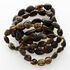 5 Large Dark BEADS Baltic amber stretch bracelet 19cm