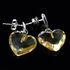 Faceted Heart drops Baltic amber Silver Earrings