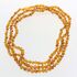 3 Raw Honey BAROQUE Baltic amber adult necklaces 51cm