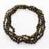 4 Dark ROUND beads Baltic amber adult necklaces 45cm