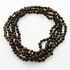 5 Dark ROUND beads Baltic amber adult necklaces 45cm