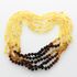 5 Raw Rainbow BAROQUE Baltic amber adult necklaces 48cm