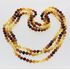 3 Raw Rainbow BAROQUE beads Baltic amber adult necklaces 56cm