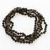 5 Raw Dark ROUND Baltic amber teething necklaces 33cm