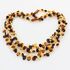 3 Multi Leaf Baltic amber Choker Leaves Necklace 46cm