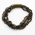 5 Dark ROUND beads Baltic amber adult necklaces 46cm